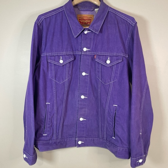 Levi's Other - LEVI’S Rare Purple/White XXL Denim Trucker Jacket Street Urban Indie Andre 3000